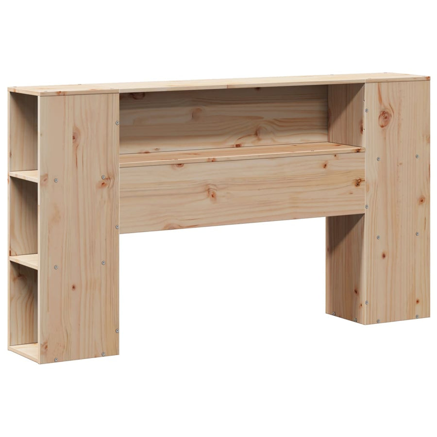 Bed met boekenkast zonder matras massief grenenhout 135x190 cm