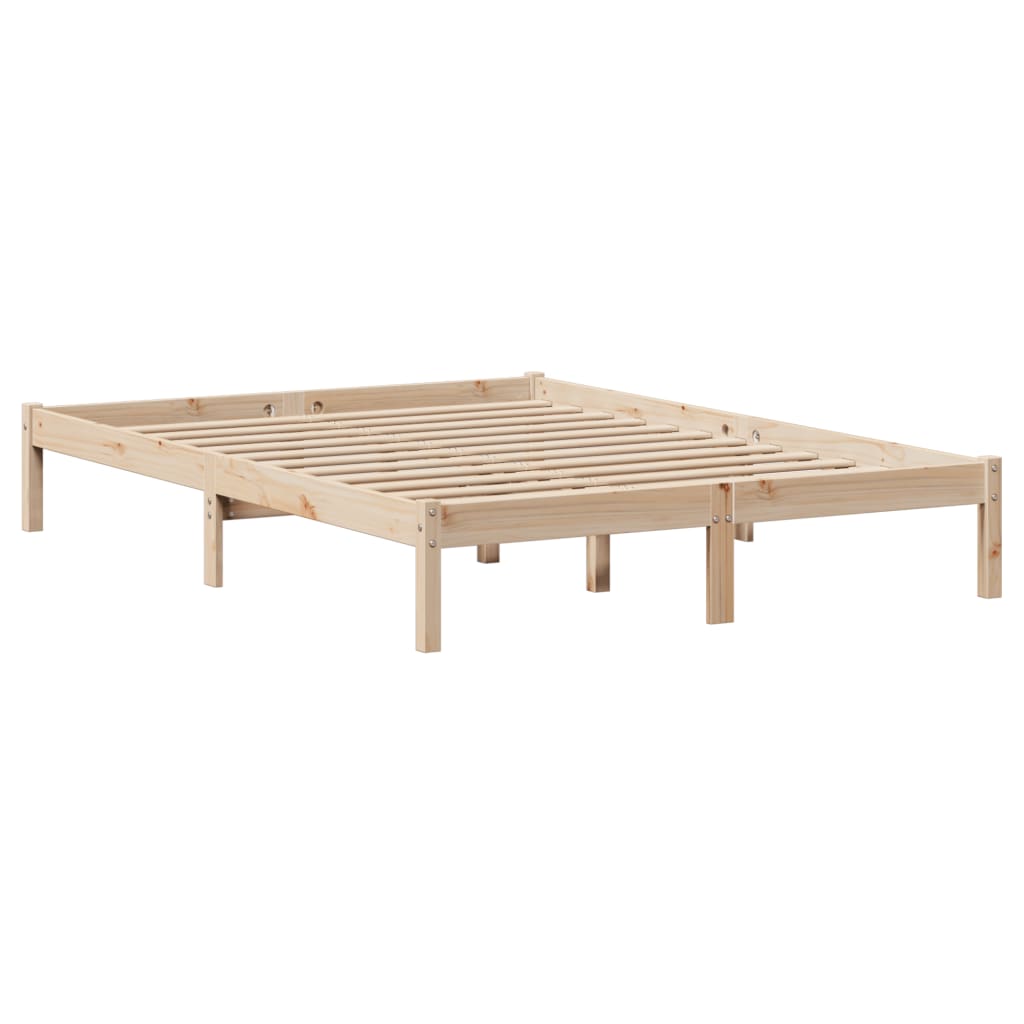 Bed met boekenkast zonder matras massief grenenhout 150x200 cm