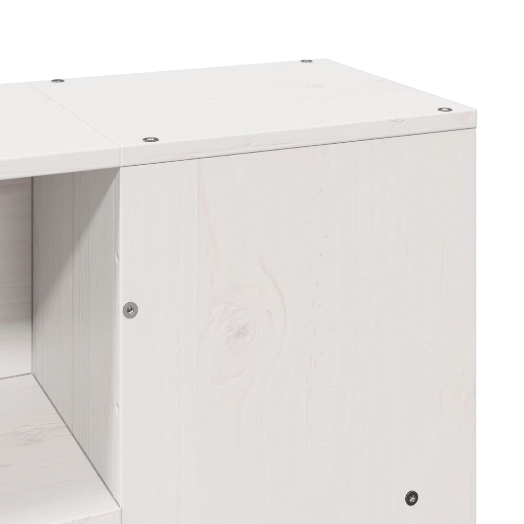 Bed met boekenkast zonder matras grenenhout wit 150x200 cm