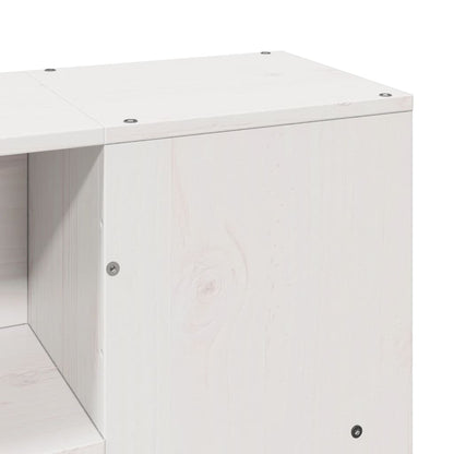 Bed met boekenkast zonder matras grenenhout wit 150x200 cm