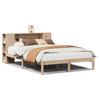 Bed met boekenkast zonder matras massief grenenhout 160x200 cm
