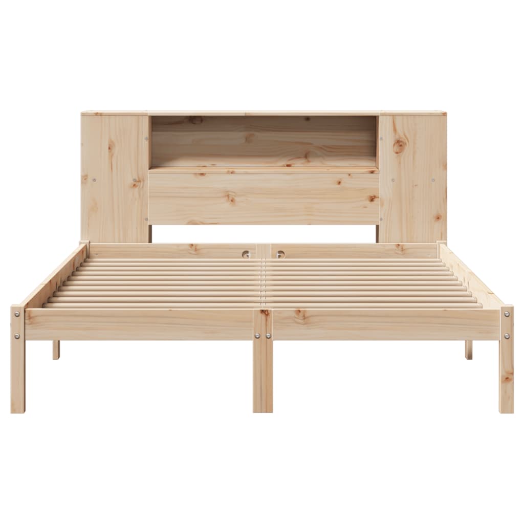 Bed met boekenkast zonder matras massief grenenhout 160x200 cm