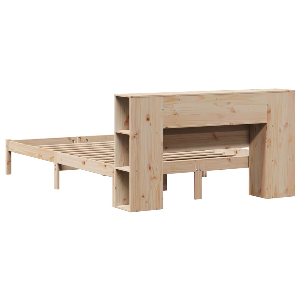 Bed met boekenkast zonder matras massief grenenhout 160x200 cm