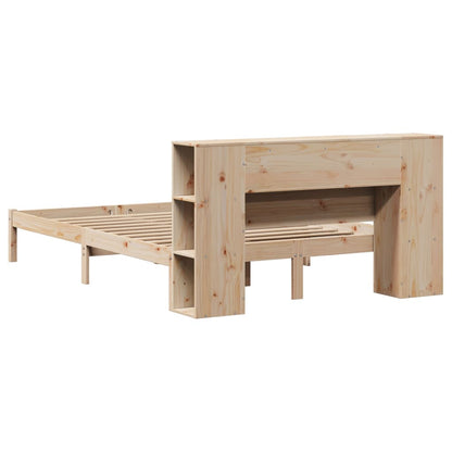Bed met boekenkast zonder matras massief grenenhout 160x200 cm