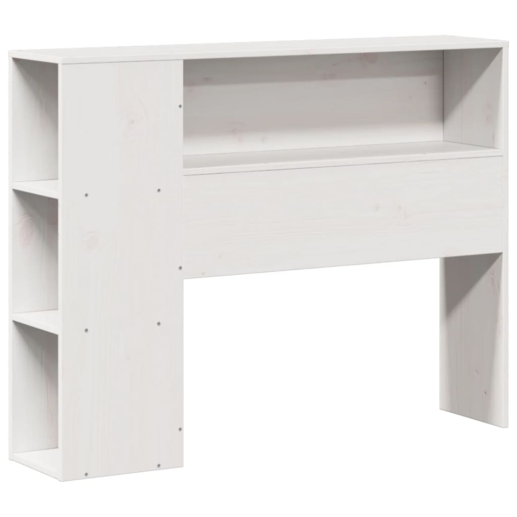 Bed met boekenkast zonder matras grenenhout wit 75x190 cm