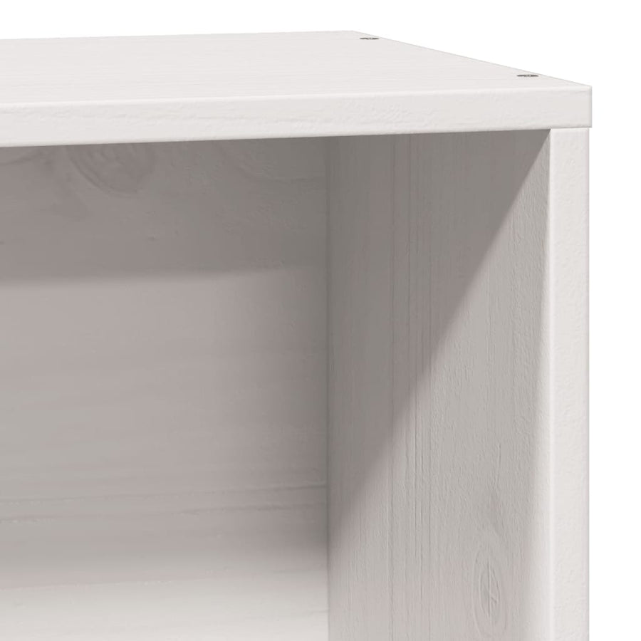 Bed met boekenkast zonder matras grenenhout wit 75x190 cm