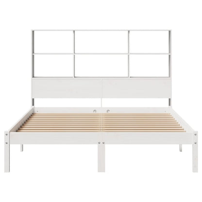 Bed Met Boekenkast Zonder Matras Grenenhout 120 x 190 cm Wit