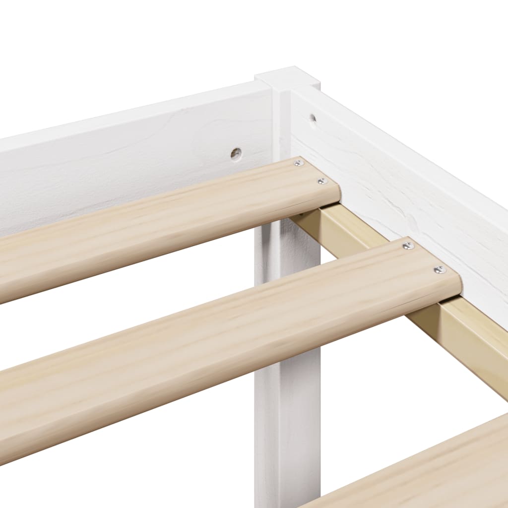 Bed Met Boekenkast Zonder Matras Grenenhout 120 x 200 cm Wit