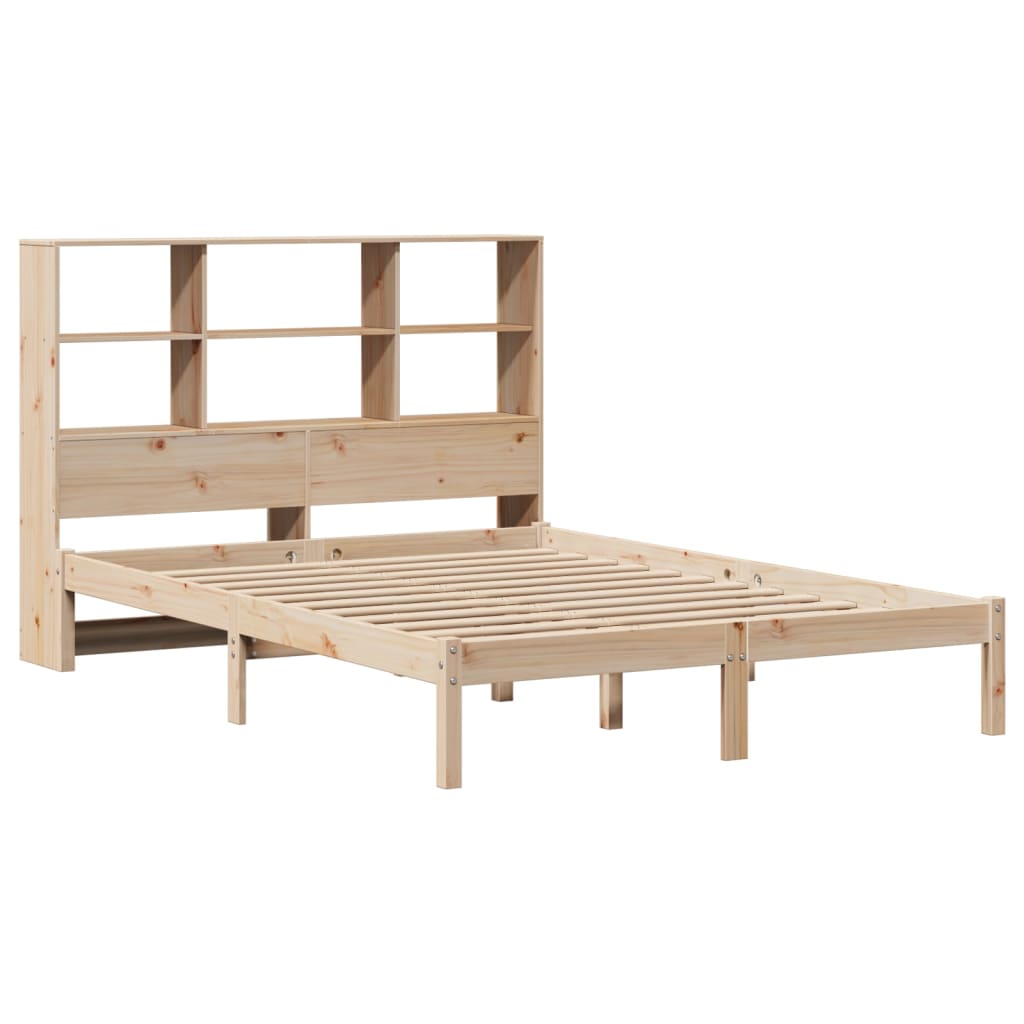 Bed met boekenkast zonder matras massief grenenhout 150x200 cm