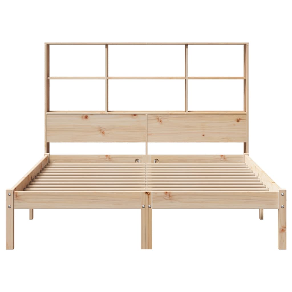 Bed met boekenkast zonder matras massief grenenhout 150x200 cm