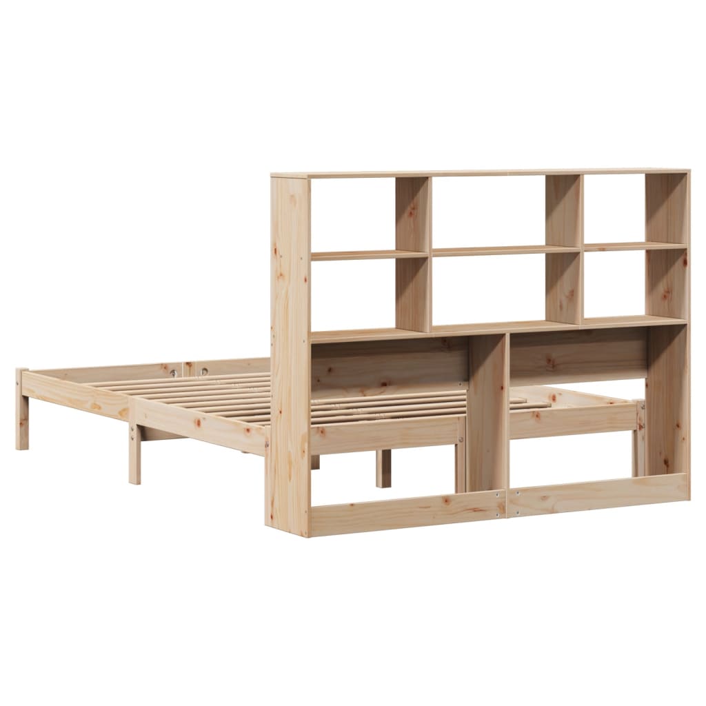 Bed met boekenkast zonder matras massief grenenhout 150x200 cm