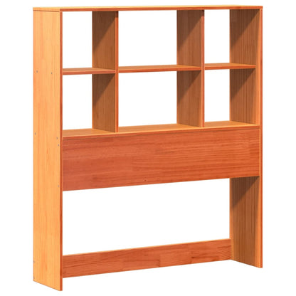 Bed met boekenkast zonder matras grenenhout wasbruin 75x190 cm