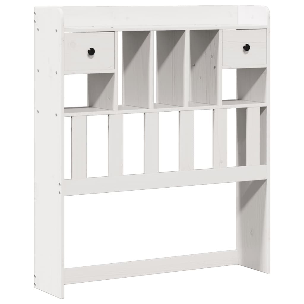 Bed met boekenkast zonder matras grenenhout wit 90x190 cm
