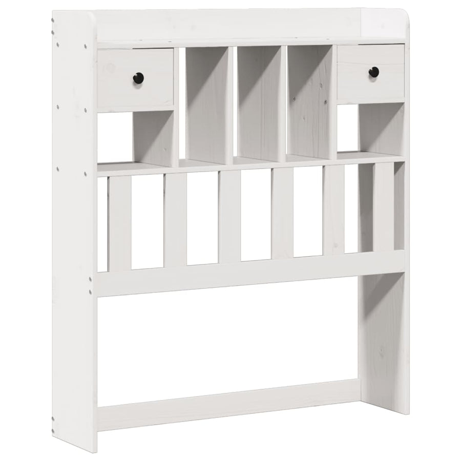 Bed met boekenkast zonder matras grenenhout wit 90x190 cm