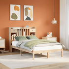 Bed met boekenkast zonder matras massief grenenhout 120x190 cm