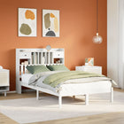 Bed met boekenkast zonder matras grenenhout wit 120x190 cm