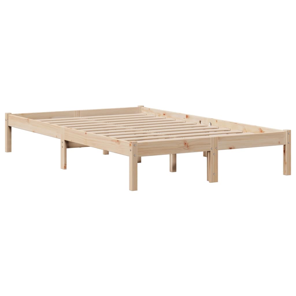 Bed met boekenkast zonder matras massief grenenhout 135x190 cm