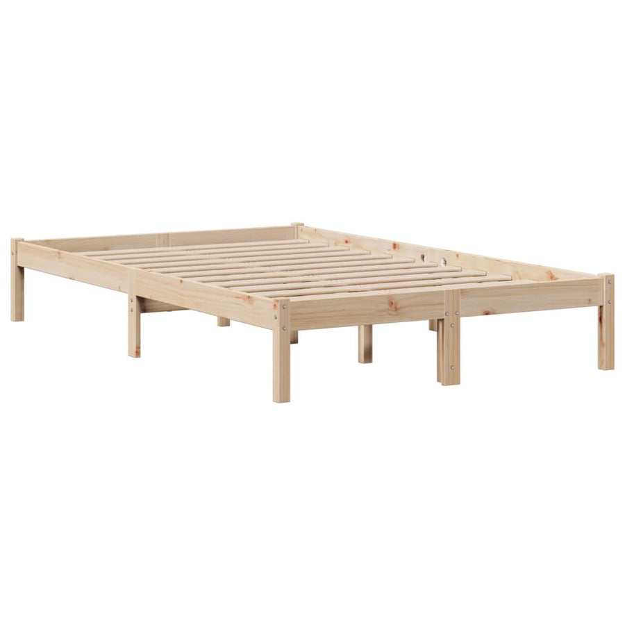 Bed met boekenkast zonder matras massief grenenhout 135x190 cm