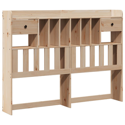 Bed met boekenkast zonder matras massief grenenhout 140x190 cm