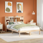 Bed met boekenkast zonder matras massief grenenhout 140x190 cm