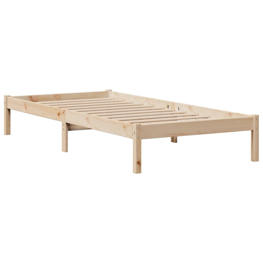 Bed met boekenkast zonder matras massief grenenhout 90x200 cm