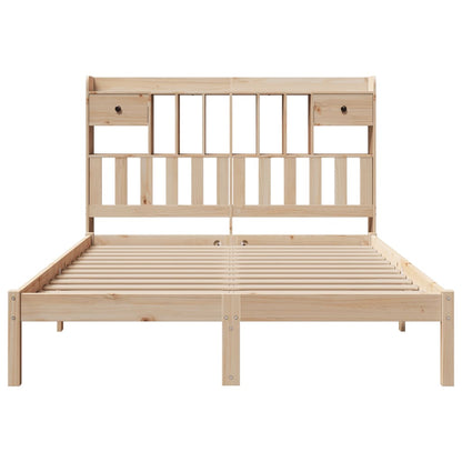 Bed met boekenkast zonder matras massief grenenhout 140x200 cm