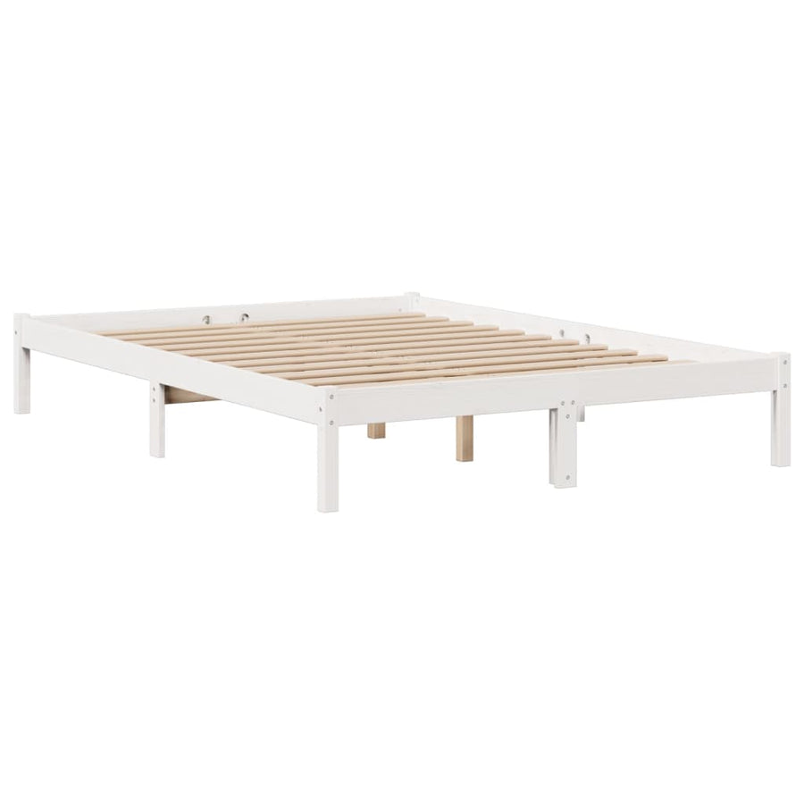 Bed met boekenkast zonder matras grenenhout wit 160x200 cm