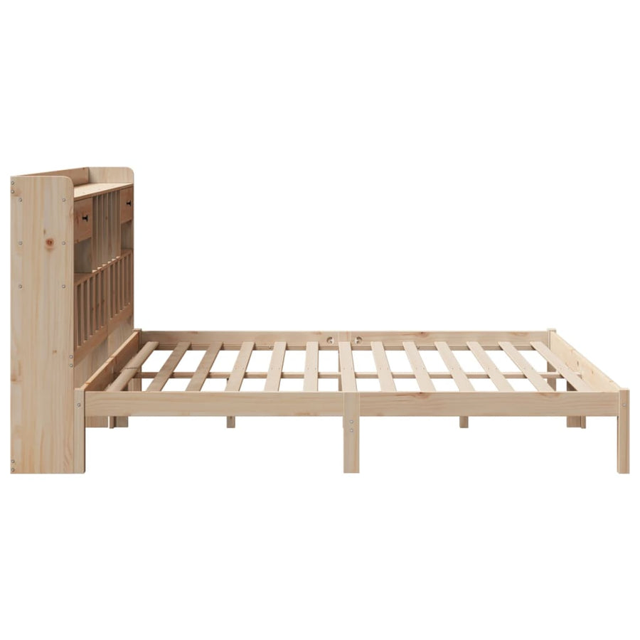 Bed met boekenkast zonder matras massief grenenhout 180x200 cm