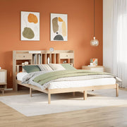 Bed massief grenenhout 180x200 cm met boekenkast