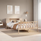 Bed met boekenkast zonder matras massief grenenhout 120x190 cm