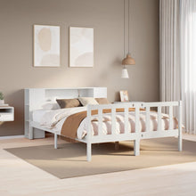 Bed met boekenkast zonder matras grenenhout wit 120x190 cm