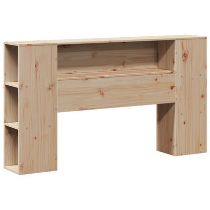 Bed met boekenkast zonder matras massief grenenhout 135x190 cm