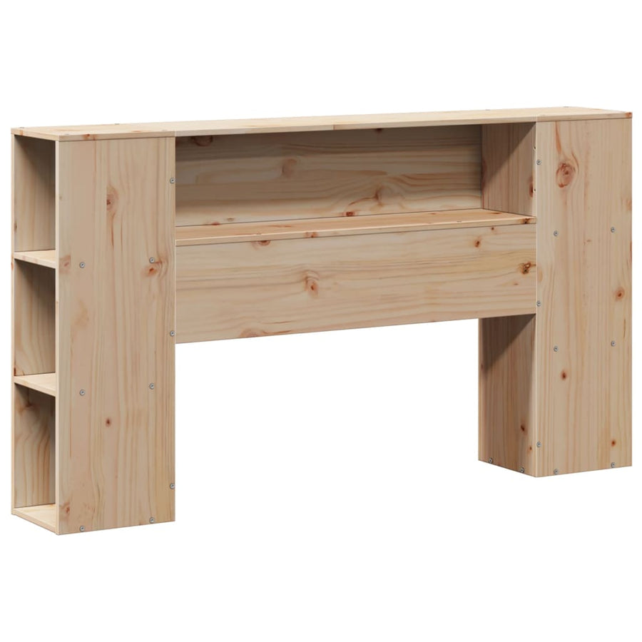 Bed met boekenkast zonder matras massief grenenhout 135x190 cm