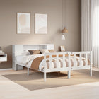 Bed met boekenkast zonder matras grenenhout wit 140x190 cm