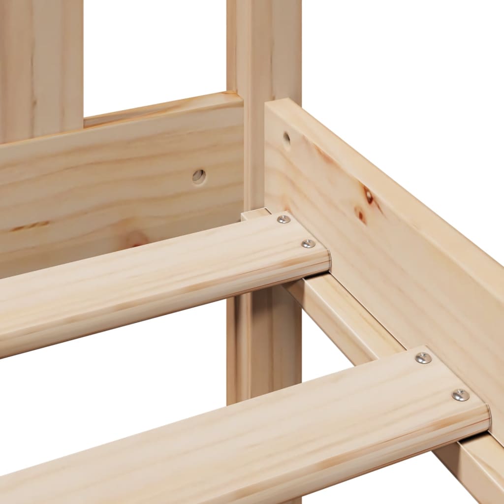 Bed met boekenkast zonder matras massief grenenhout 140x200 cm