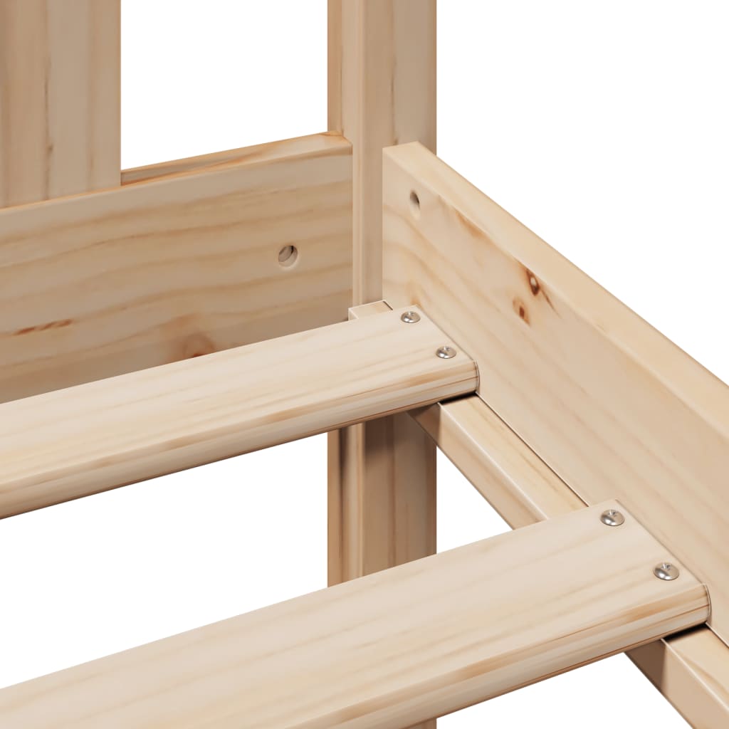 Bed met boekenkast zonder matras massief grenenhout 150x200 cm