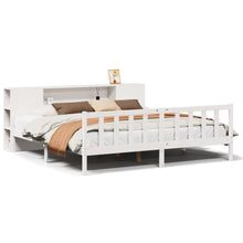 Bed met boekenkast zonder matras grenenhout wit 180x200 cm