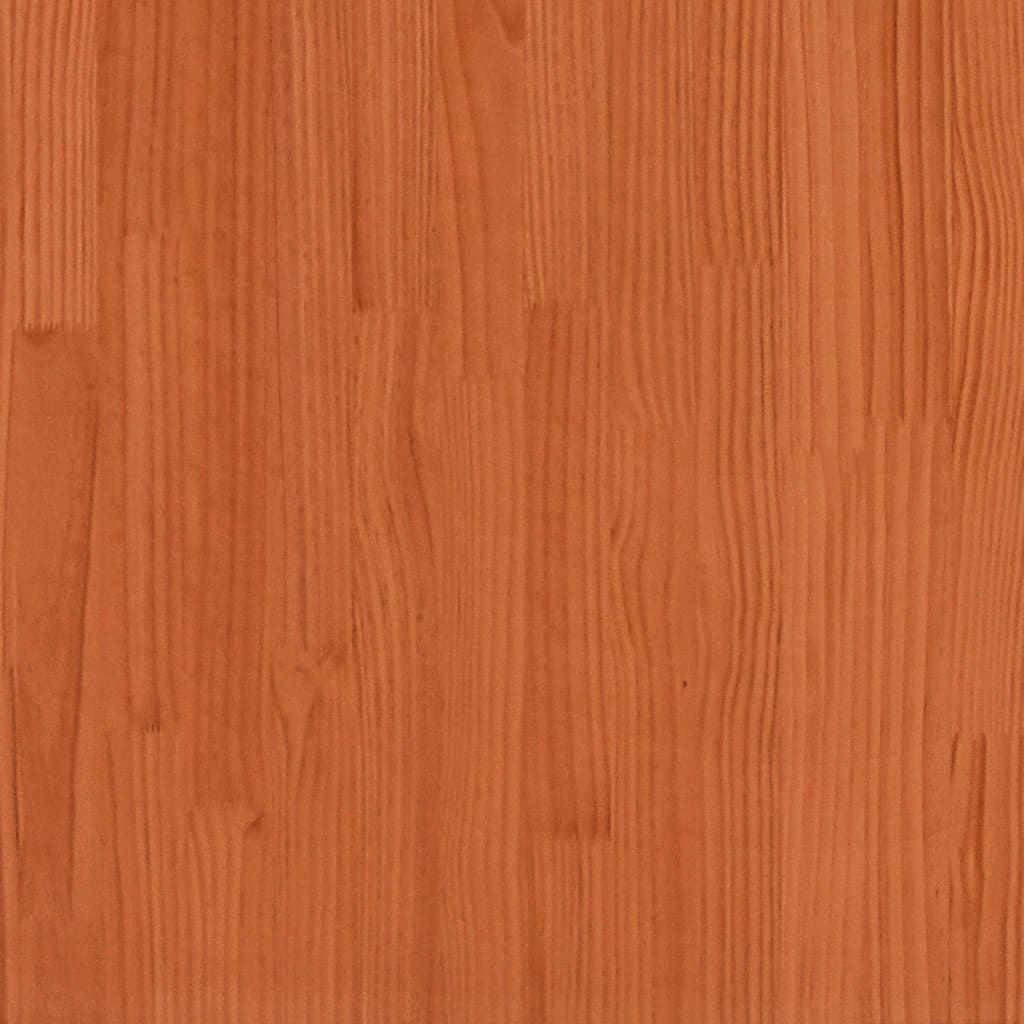 Bed met boekenkast zonder matras grenenhout wasbruin 140x200 cm