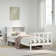 Bed Met Boekenkast Zonder Matras Grenenhout 75 x 190 cm Wit