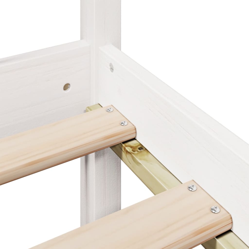 Bed met boekenkast zonder matras grenenhout wit 90x190 cm