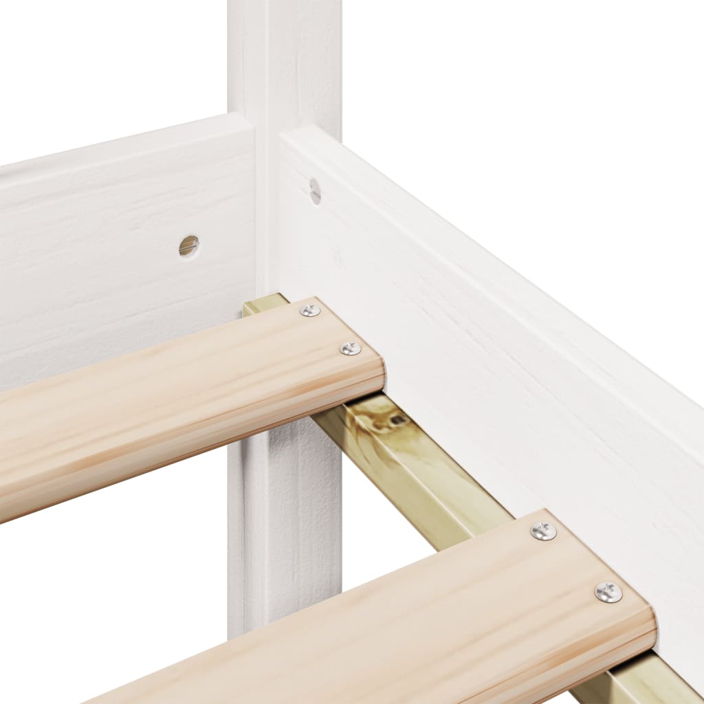 Bed met boekenkast zonder matras grenenhout wit 90x200 cm