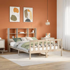 Bed met boekenkast zonder matras massief grenenhout 120x190 cm