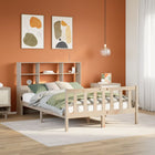 Bed met boekenkast zonder matras massief grenenhout 135x190 cm