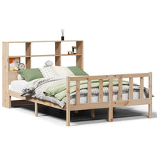 Bed met boekenkast zonder matras massief grenenhout 140x190 cm