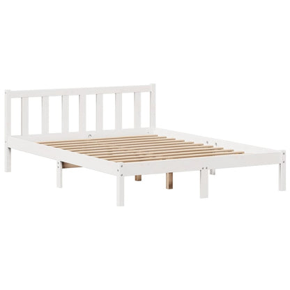 Bed Met Boekenkast Zonder Matras Grenenhout 120 x 200 cm Wit