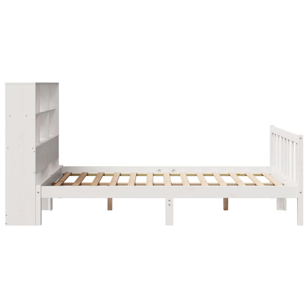 Bed Met Boekenkast Zonder Matras Grenenhout 120 x 200 cm Wit