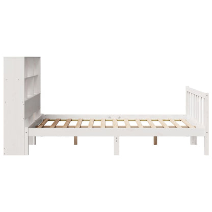 Bed Met Boekenkast Zonder Matras Grenenhout 120 x 200 cm Wit