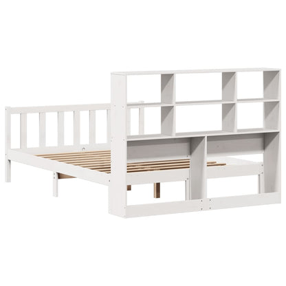 Bed Met Boekenkast Zonder Matras Grenenhout 120 x 200 cm Wit
