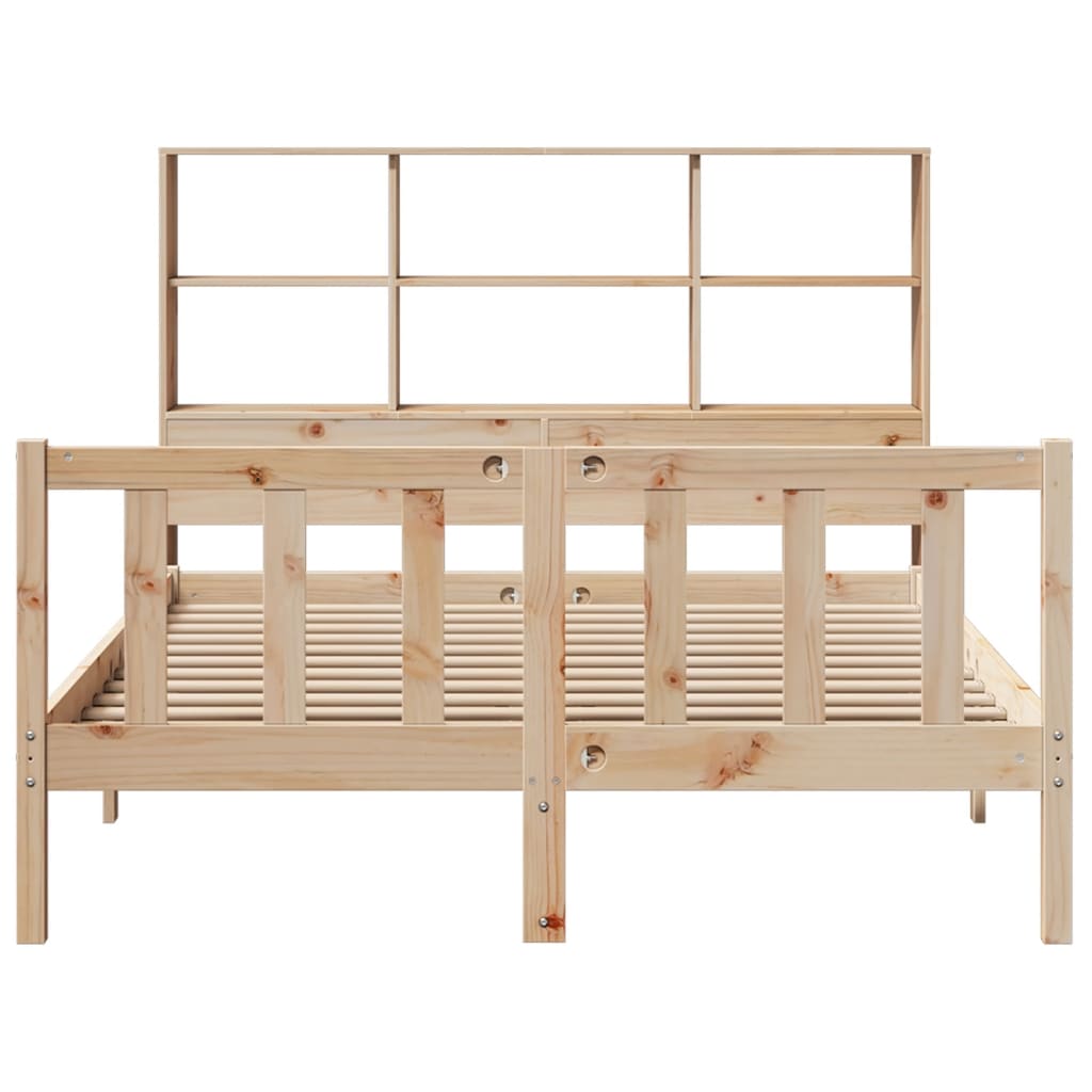 Bed met boekenkast zonder matras massief grenenhout 150x200 cm