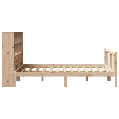 Bed met boekenkast zonder matras massief grenenhout 150x200 cm
